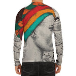Ethnic African Girl Print Men's Long Sleeve Rash Guard