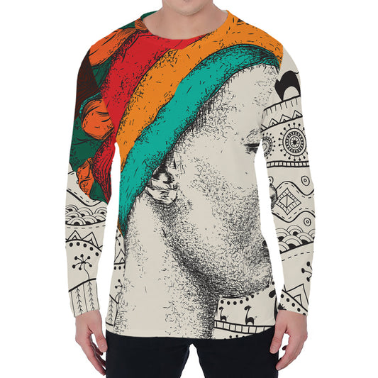 Ethnic African Girl Print Men's Long Sleeve T-Shirt