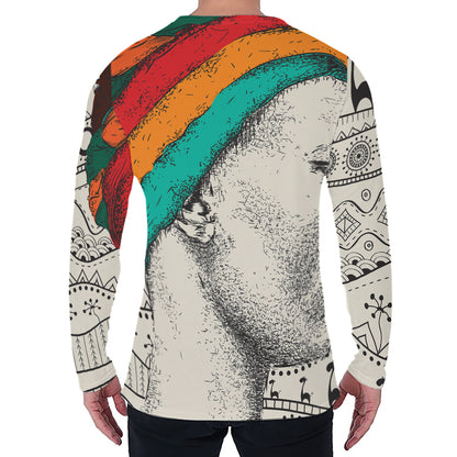 Ethnic African Girl Print Men's Long Sleeve T-Shirt