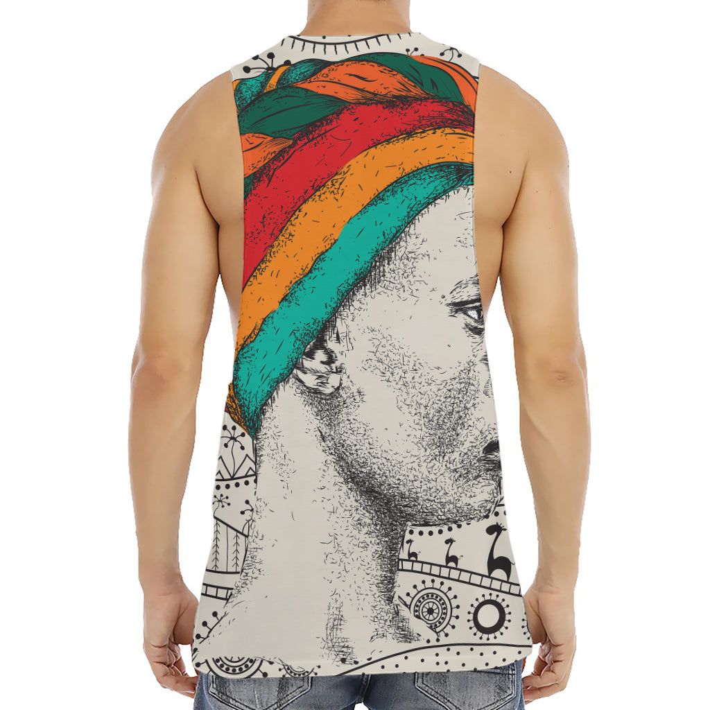 Ethnic African Girl Print Men's Muscle Tank Top
