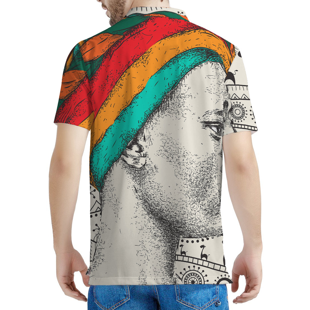 Ethnic African Girl Print Men's Polo Shirt