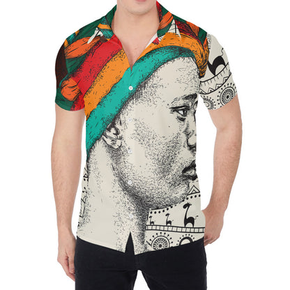 Ethnic African Girl Print Men's Shirt