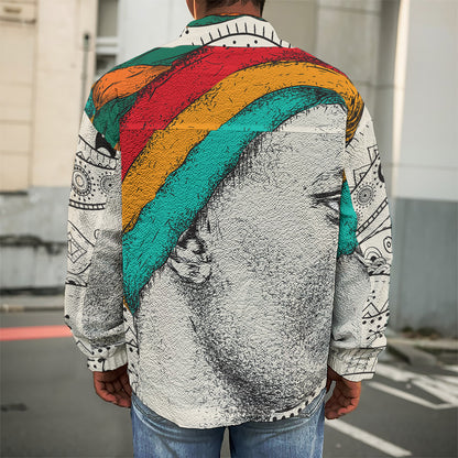 Ethnic African Girl Print Men's Shirt Jacket