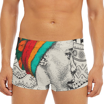 Ethnic African Girl Print Men's Short Boxer Briefs