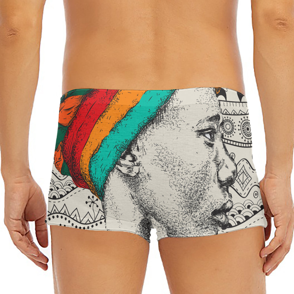 Ethnic African Girl Print Men's Short Boxer Briefs