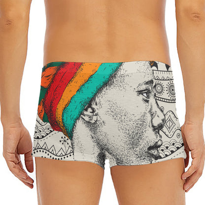 Ethnic African Girl Print Men's Short Boxer Briefs