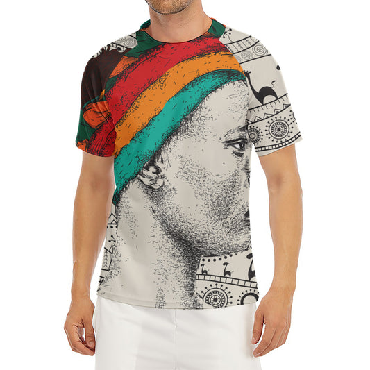 Ethnic African Girl Print Men's Short Sleeve Rash Guard