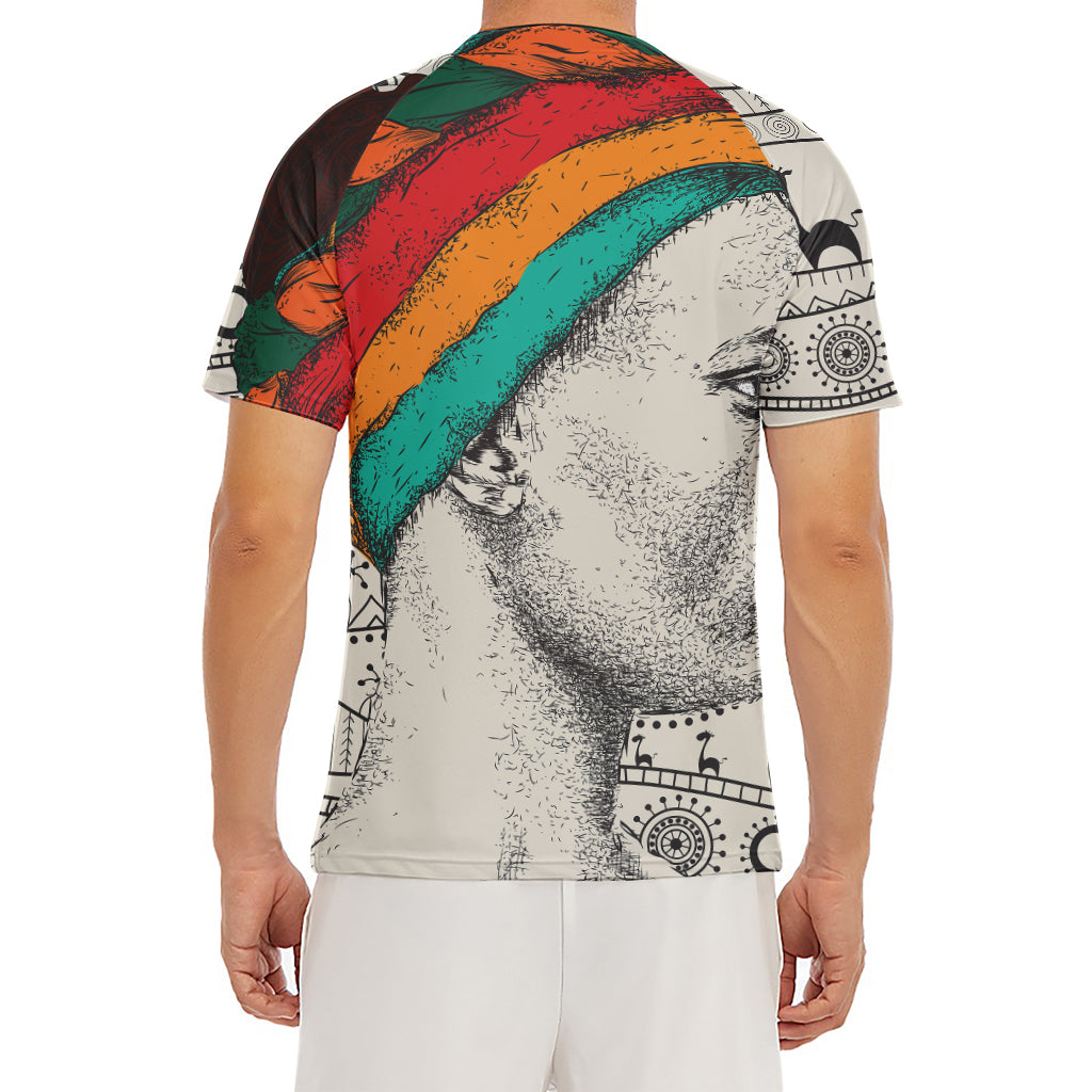 Ethnic African Girl Print Men's Short Sleeve Rash Guard