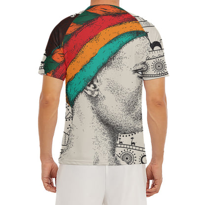 Ethnic African Girl Print Men's Short Sleeve Rash Guard