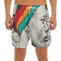 Ethnic African Girl Print Men's Split Running Shorts