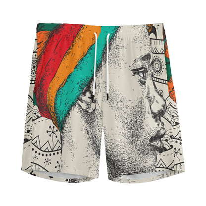 Ethnic African Girl Print Men's Sports Shorts