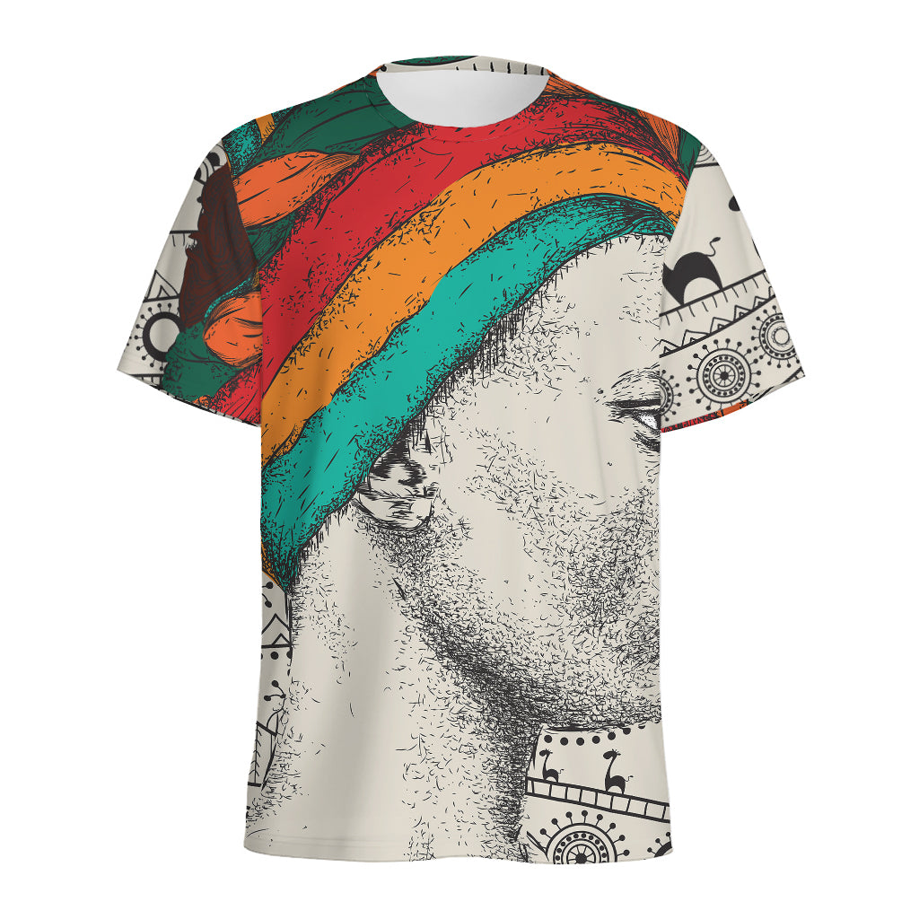 Ethnic African Girl Print Men's Sports T-Shirt