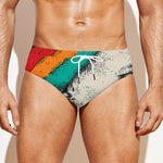 Ethnic African Girl Print Men's Swim Briefs
