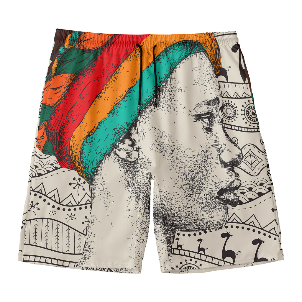 Ethnic African Girl Print Men's Swim Trunks