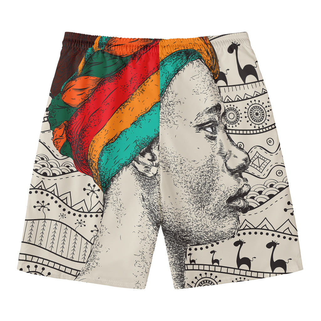 Ethnic African Girl Print Men's Swim Trunks