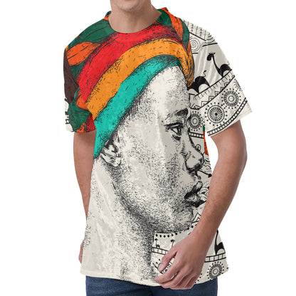 Ethnic African Girl Print Men's Velvet T-Shirt