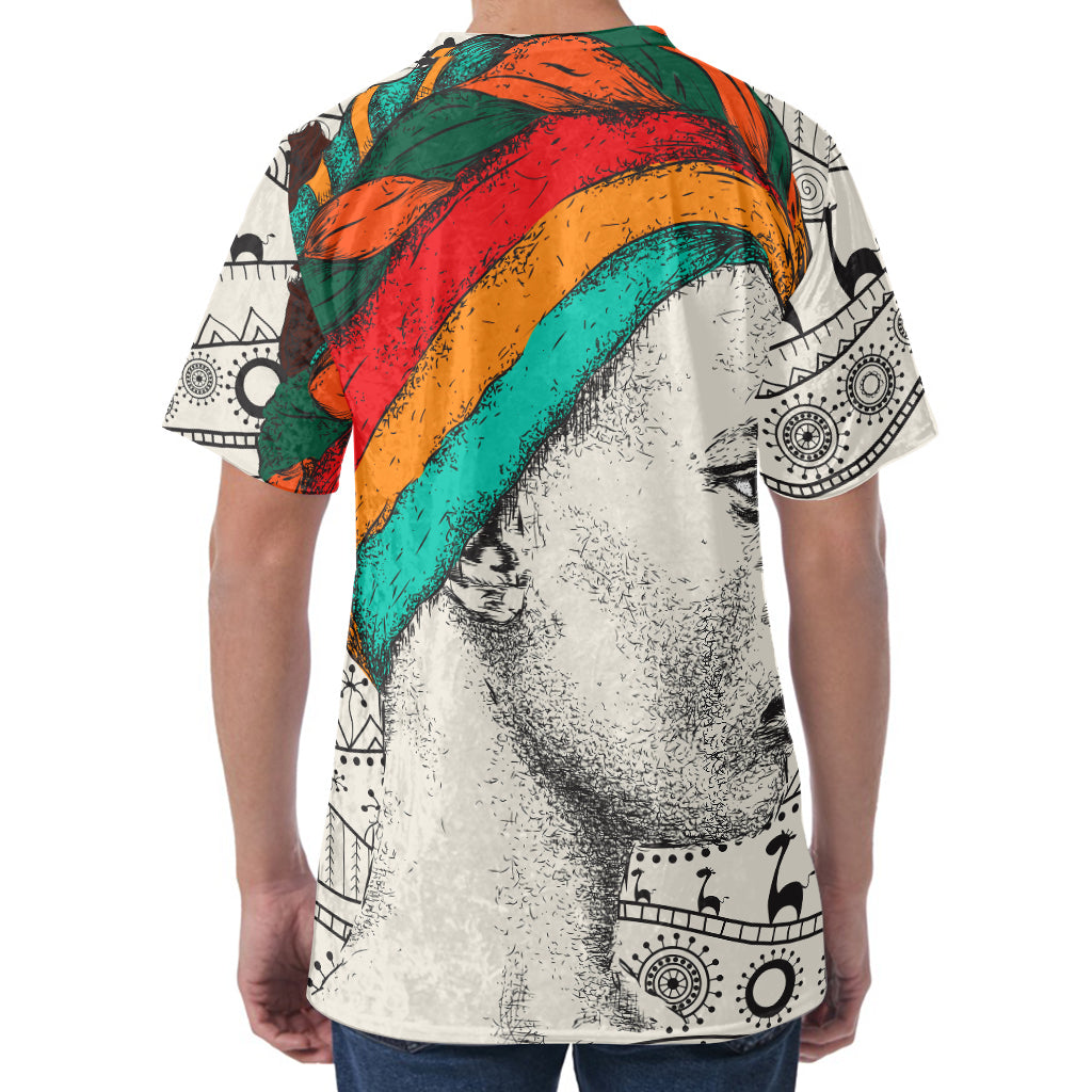 Ethnic African Girl Print Men's Velvet T-Shirt