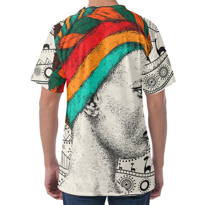 Ethnic African Girl Print Men's Velvet T-Shirt
