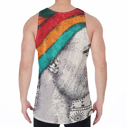 Ethnic African Girl Print Men's Velvet Tank Top