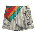 Ethnic African Girl Print Mesh Shorts