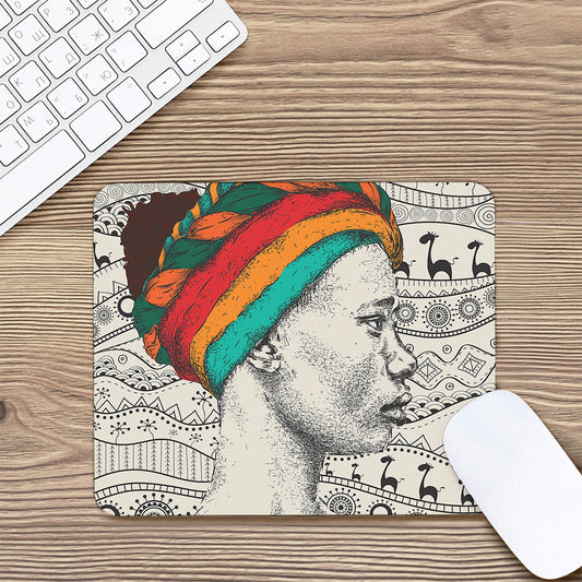 Ethnic African Girl Print Mouse Pad
