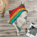 Ethnic African Girl Print One Shoulder Bodysuit