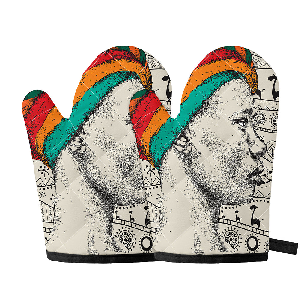 Ethnic African Girl Print Oven Mitts