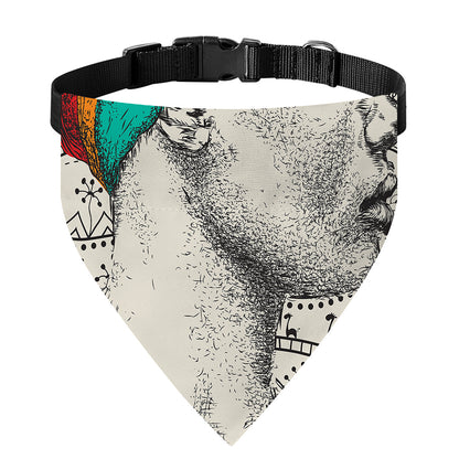 Ethnic African Girl Print Over The Collar Dog Bandana