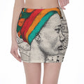 Ethnic African Girl Print Pencil Mini Skirt