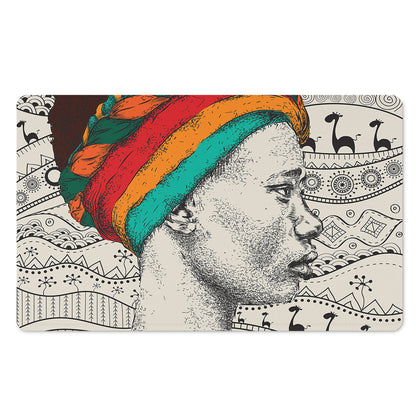 Ethnic African Girl Print Polyester Doormat