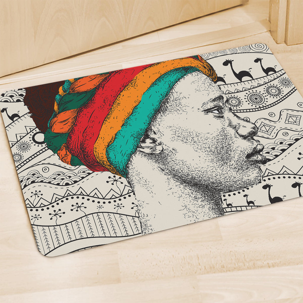 Ethnic African Girl Print Polyester Doormat