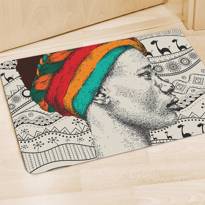 Ethnic African Girl Print Polyester Doormat