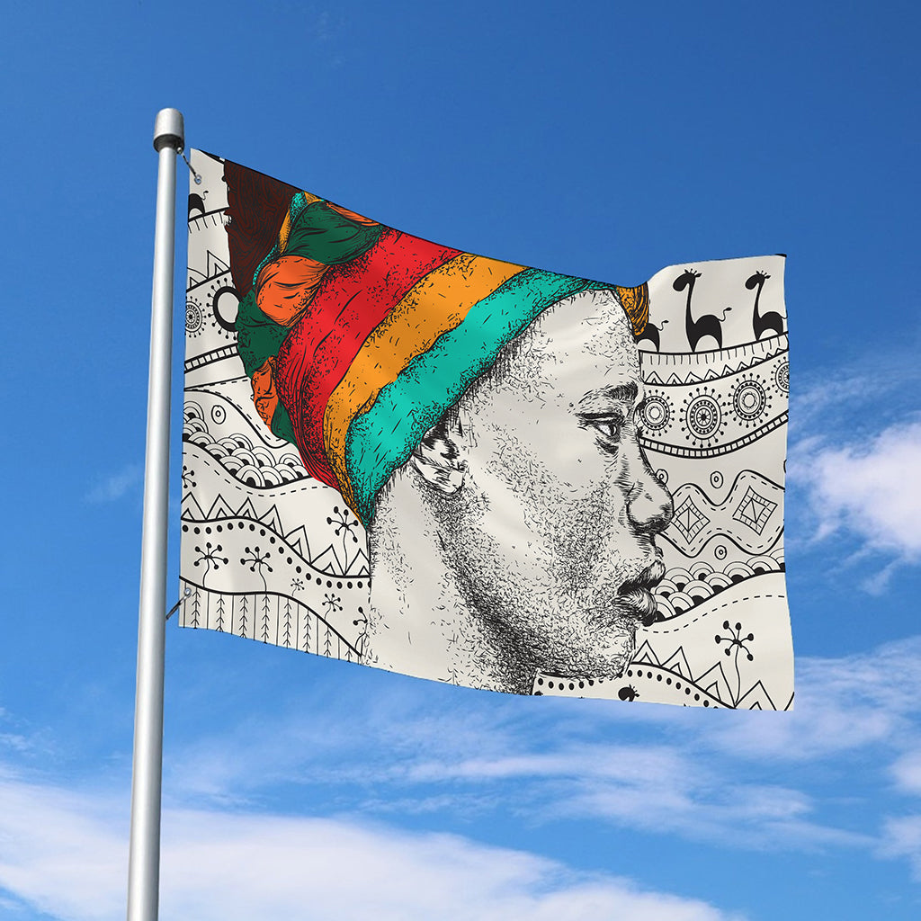 Ethnic African Girl Print Polyester Flag
