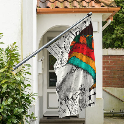 Ethnic African Girl Print Polyester Flag