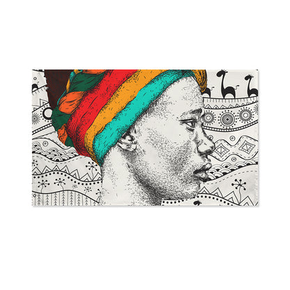 Ethnic African Girl Print Polyester Flag