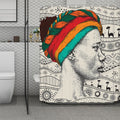 Ethnic African Girl Print Polyester Shower Curtain