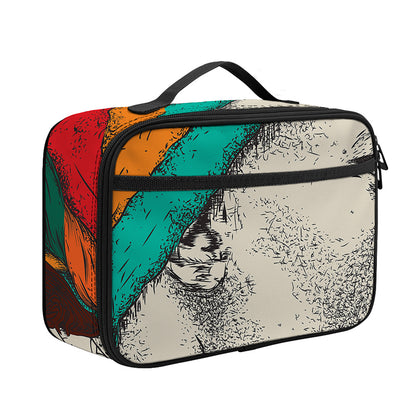 Ethnic African Girl Print Portable Lunch Bag