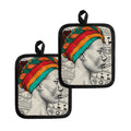 Ethnic African Girl Print Pot Holders