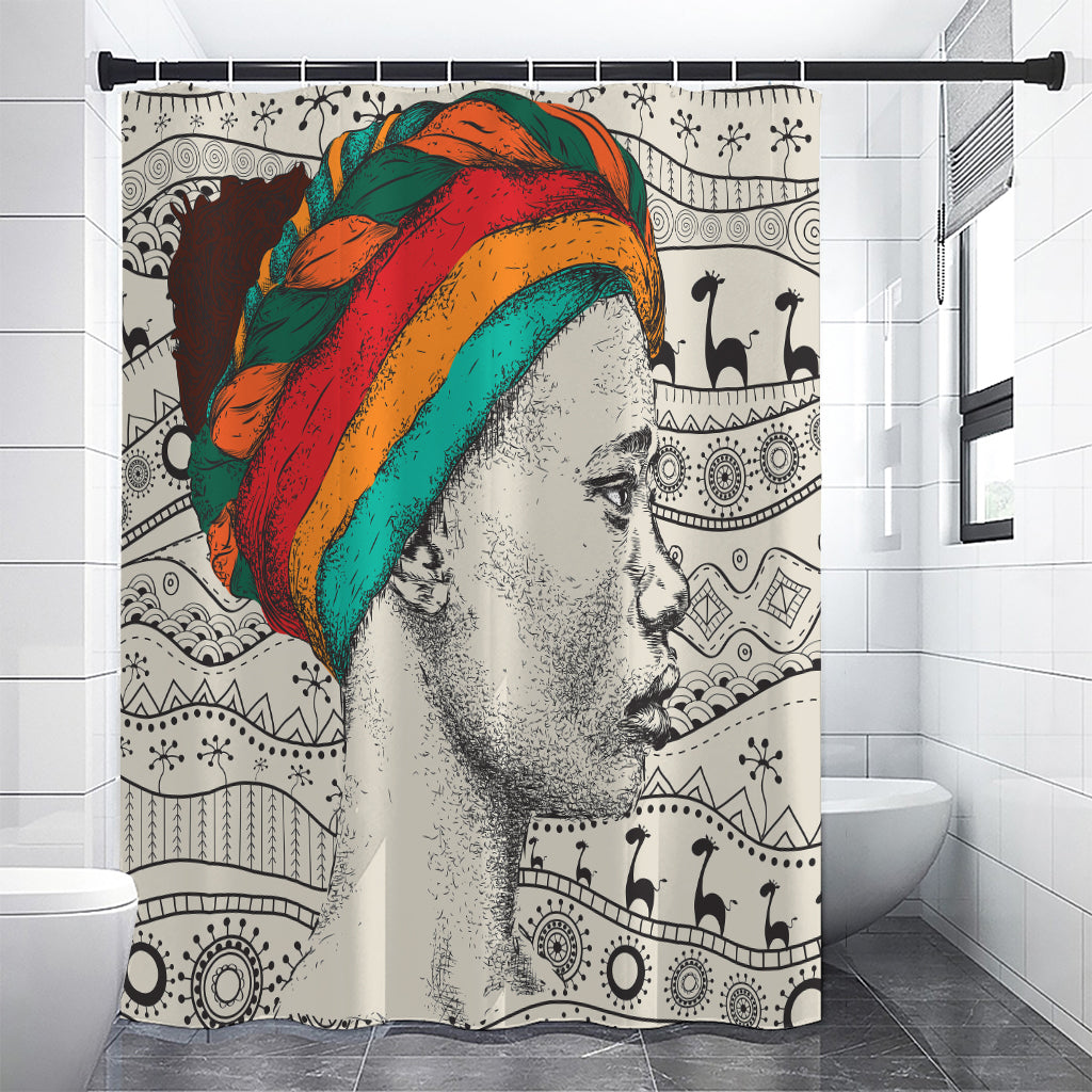 Ethnic African Girl Print Premium Shower Curtain