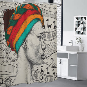 Ethnic African Girl Print Premium Shower Curtain