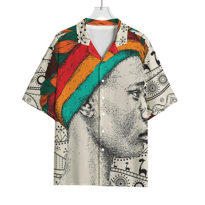 Ethnic African Girl Print Rayon Hawaiian Shirt