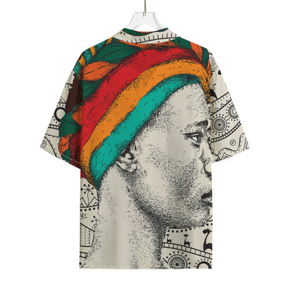 Ethnic African Girl Print Rayon Hawaiian Shirt