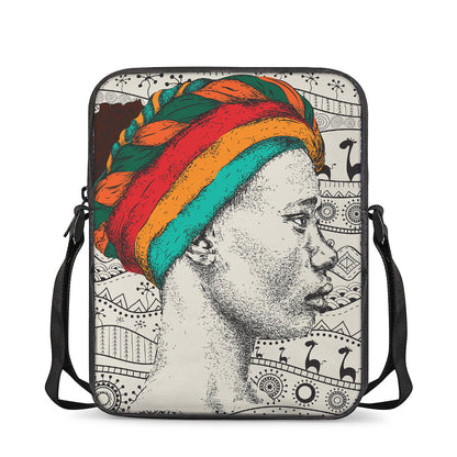 Ethnic African Girl Print Rectangular Crossbody Bag