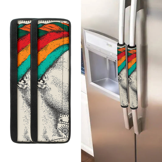 Ethnic African Girl Print Refrigerator Handle Covers