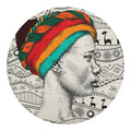 Ethnic African Girl Print Round Blanket