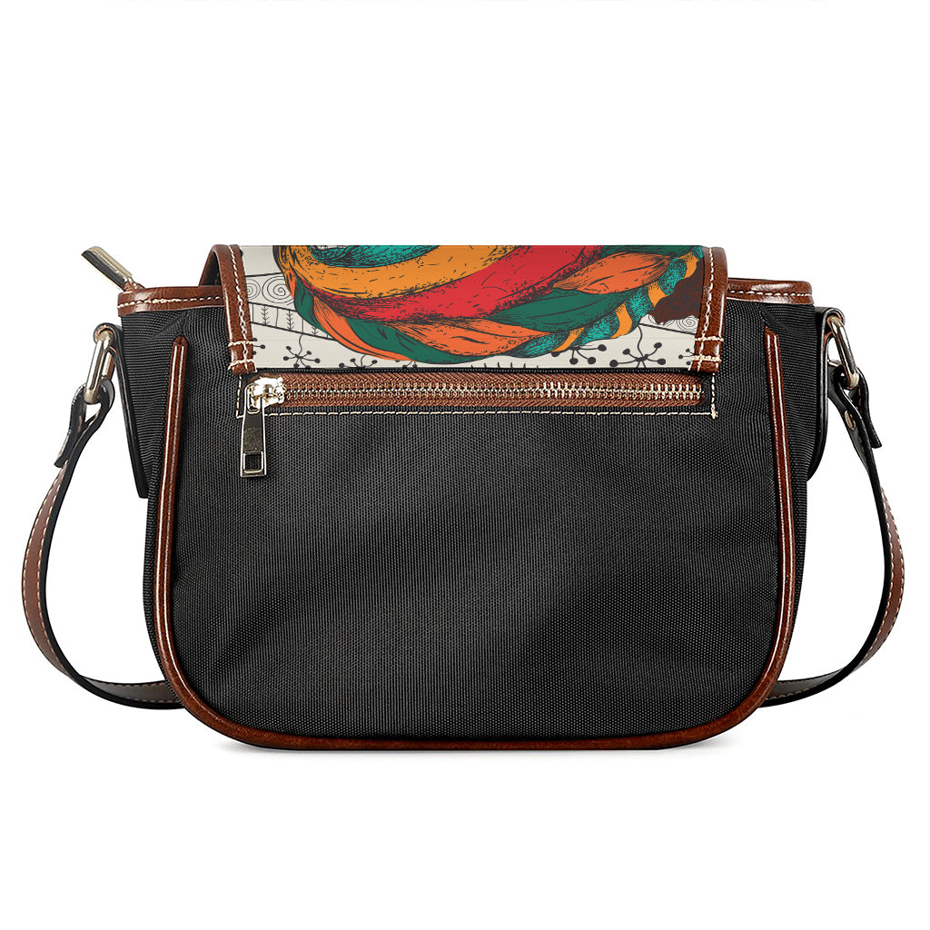 Ethnic African Girl Print Saddle Bag