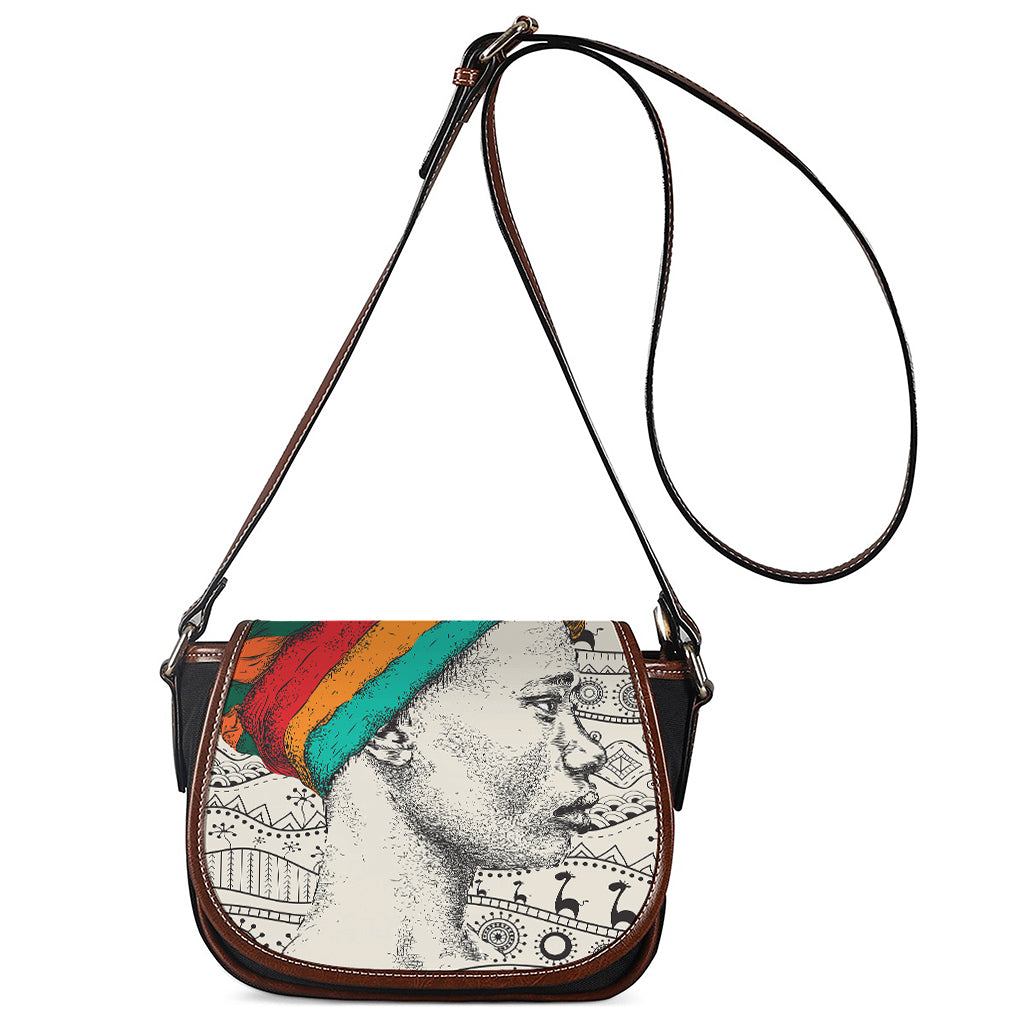 Ethnic African Girl Print Saddle Bag
