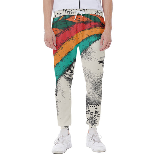 Ethnic African Girl Print Scuba Joggers