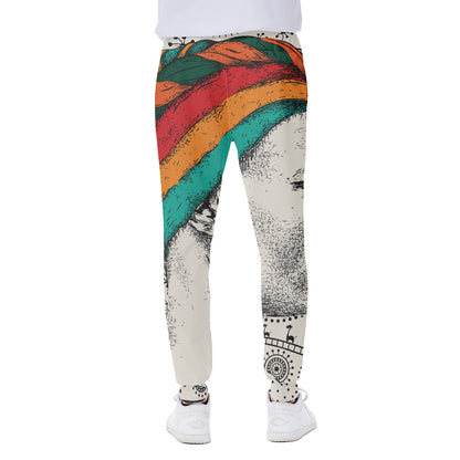 Ethnic African Girl Print Scuba Joggers