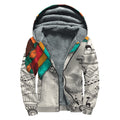 Ethnic African Girl Print Sherpa Lined Zip Up Hoodie